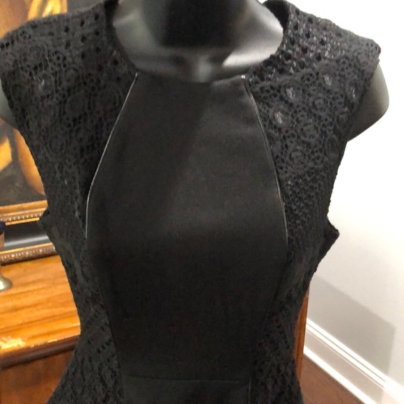 PEPLUM LACE AND FAUX LEATHER TRIM TOP - Picture 2 of 8